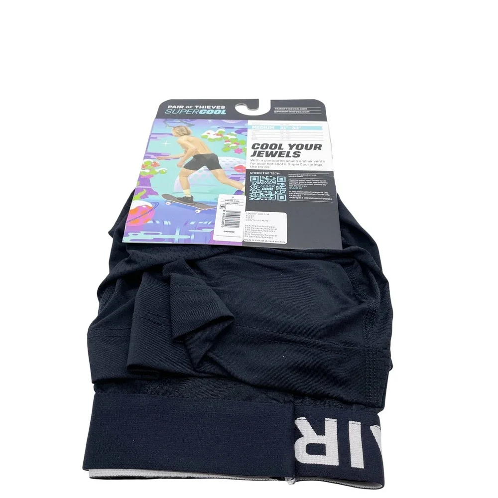 Pair of Thieves Men's Black Breathable SuperCool Long Boxer Brief 2 Pack Size M
